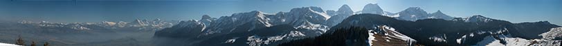 Entlebuch, Urner Alpen, Berner Alpen, Gantrischkette, Stockhornkette von der Oberen Gurnigel