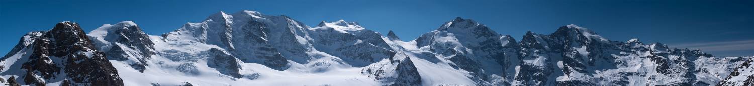 Panorama Berninagruppe von Diavolezza