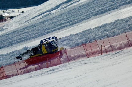 Pistenpräparation auf der Weltcuppiste von St. Moritz